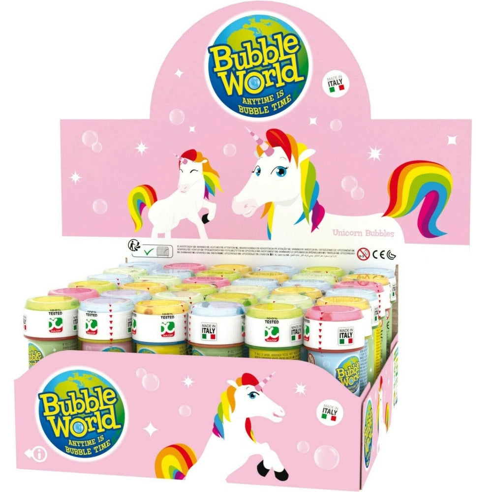 Trade Shop - Bolle Di Sapone Unicorno Confezione 36 Pz Flacone 60 Ml Gadget Party -