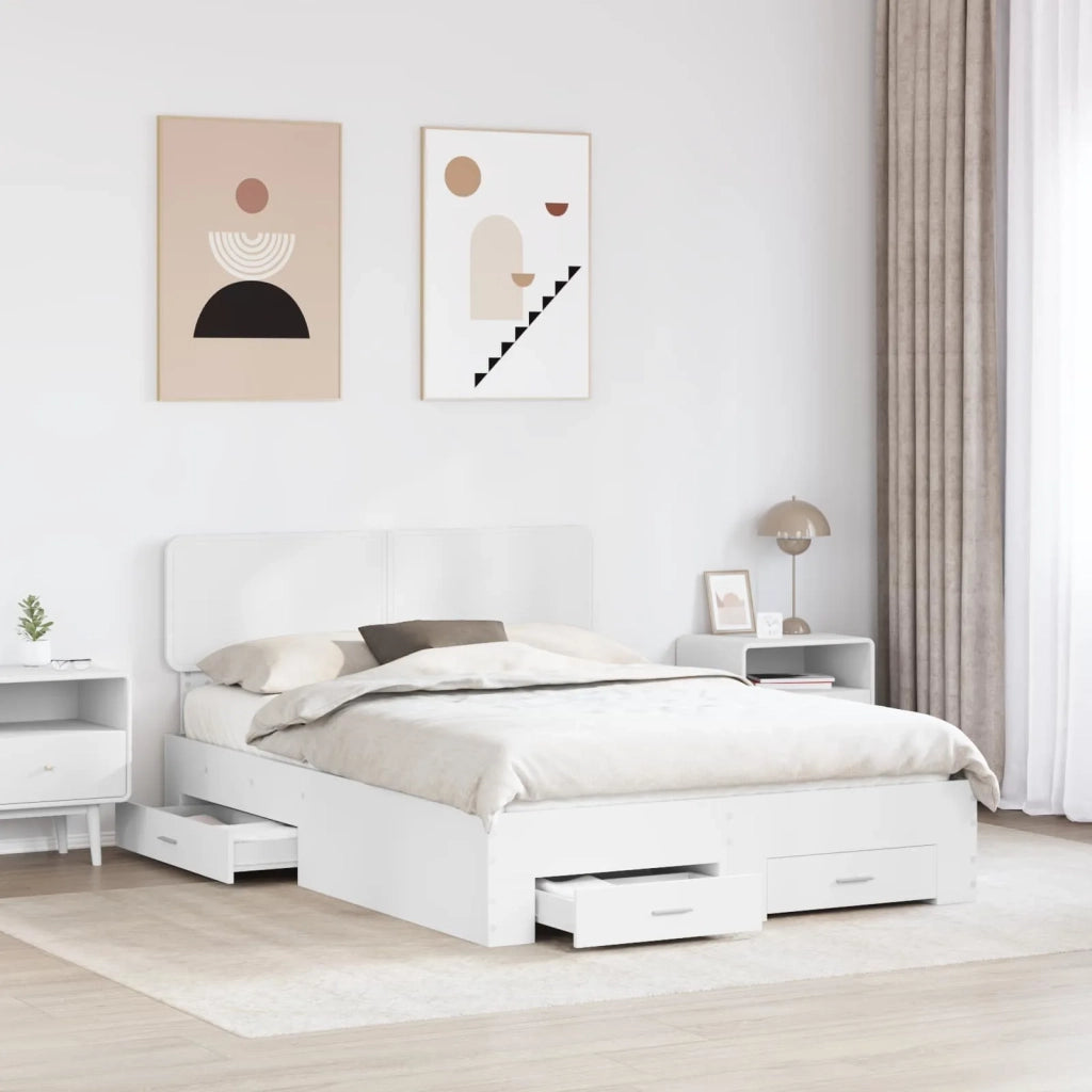 Struttura del letto Bianco 160 x 200 cm Legno multistrato