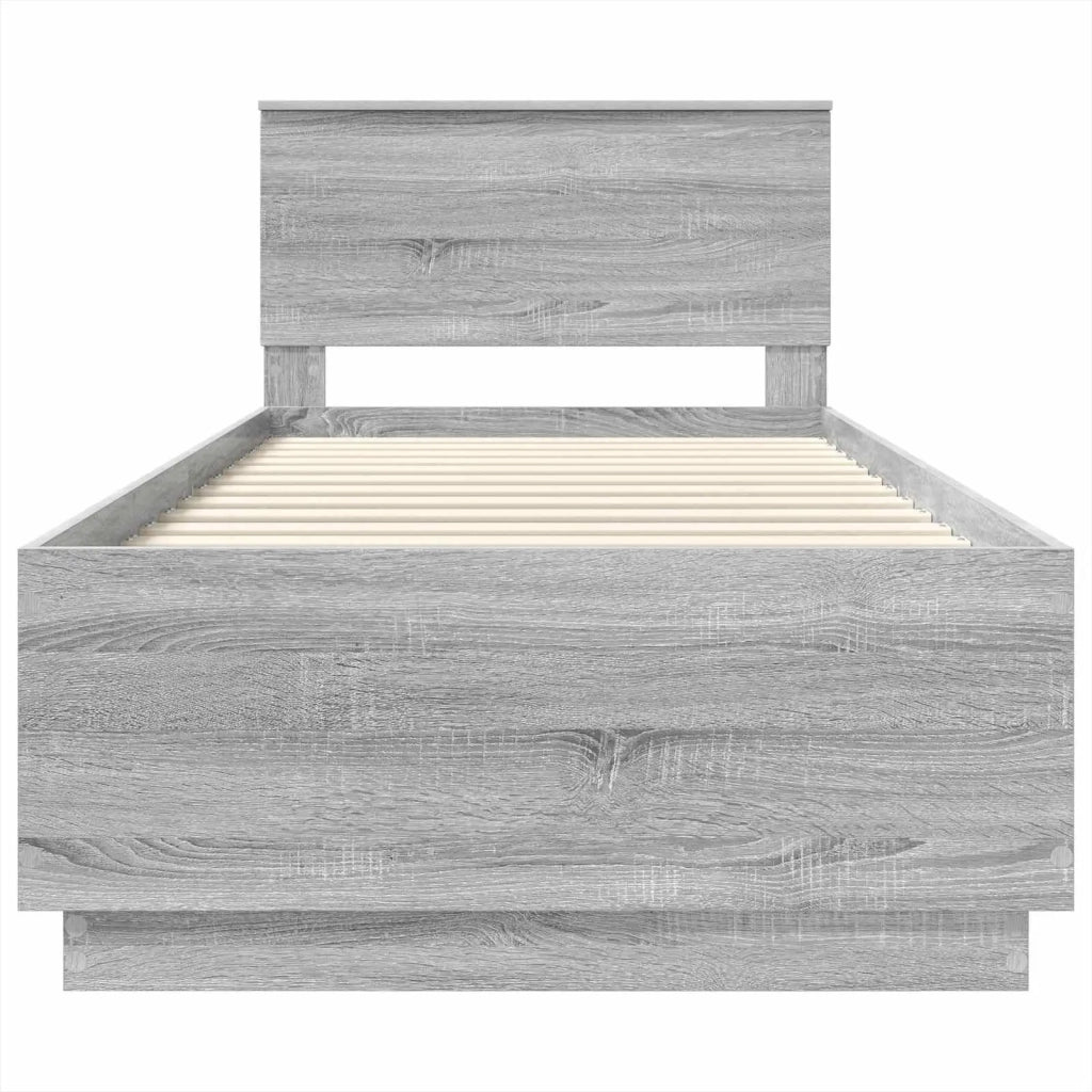 Struttura del letto con testiera Grigio Sonoma 70 x 190 cm 3408220