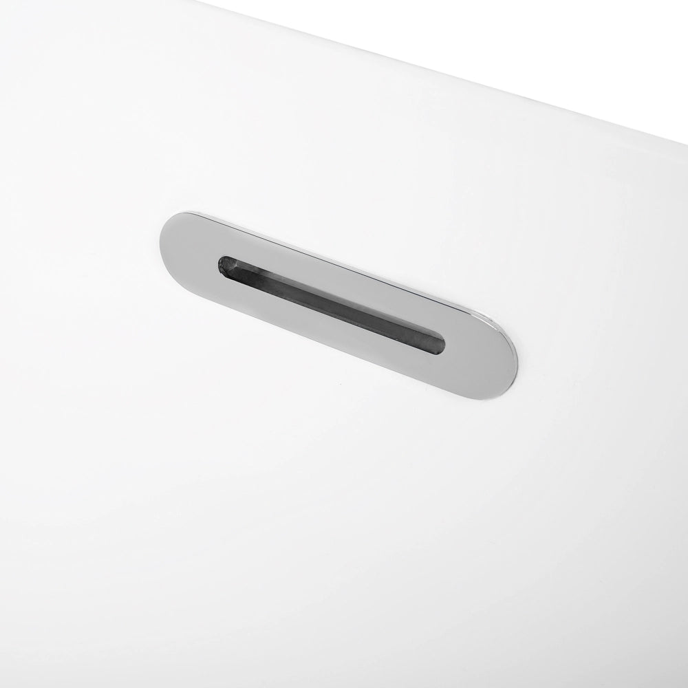 Vasca da bagno freestanding bianco sanitario ovale in acrilico singolo 170 x 77 cm dal design moderno
