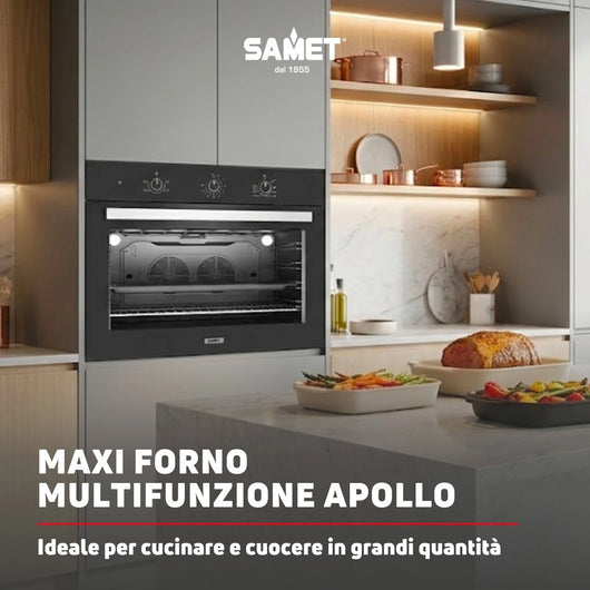 Maxi forno 90 cm Samet Apollo con timer meccanico nero