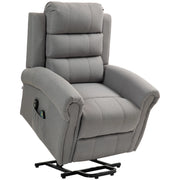 Poltrona Relax Massaggiante con Alzapersona ¨C Zephmum ¨C Tessuto Grigio Chiaro