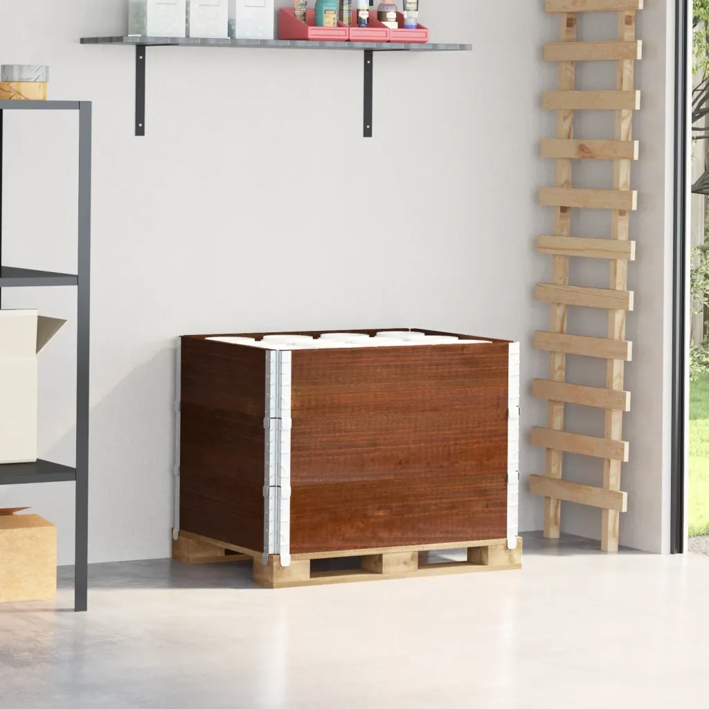 Paretali per Pallet 3pz Marroni 80x60cm Legno Massello di Pino 3295365
