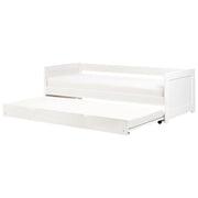 Letto a castello per bambini in legno di pino bianco struttura di dimensioni singole EU con telaio estraibile extra.