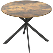 Tavolo da pranzo - rotondo per 4 - stile industriale - gambe in acciaio - marrone rustico - per cucina