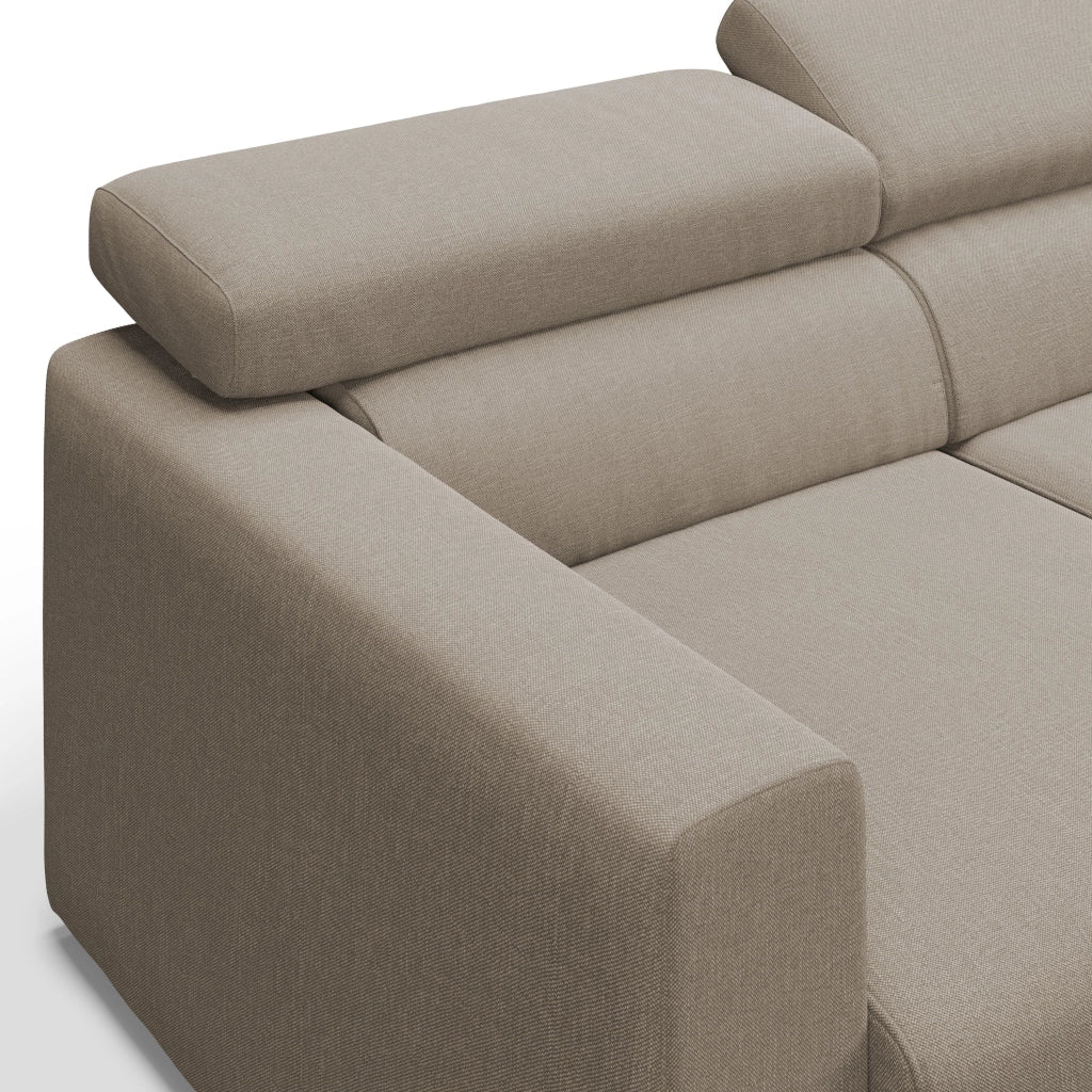 Dylan Divano a 3 sedute con estraibile a cassettone in tessuto simil cotone impermeabile T13 240 cm beige