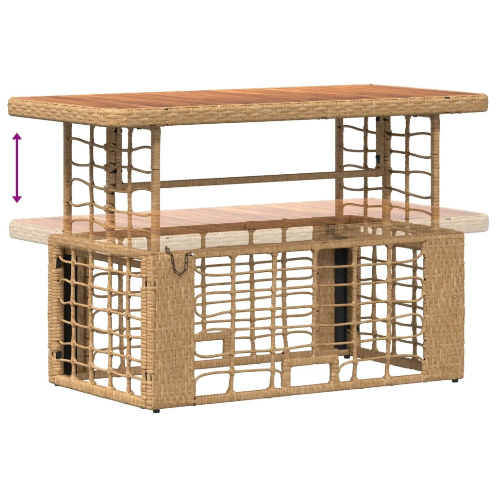 Set da Pranzo per Giardino con cuscino 4 pcs Naturale e Bianco