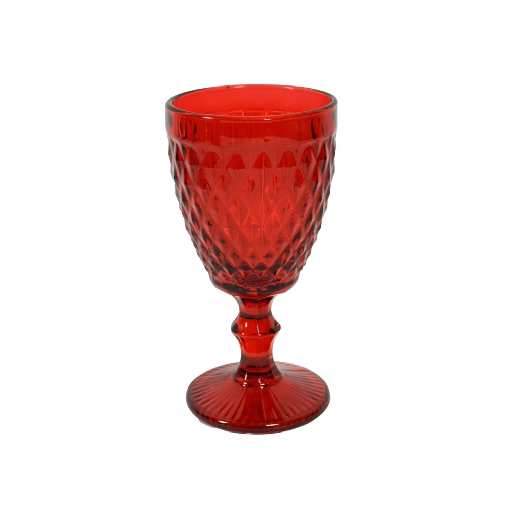 MA MAISON SET 6 CALICI KING IN VETRO LAVORATO NATALIZI PER VINO 350 ML ASSORTITI