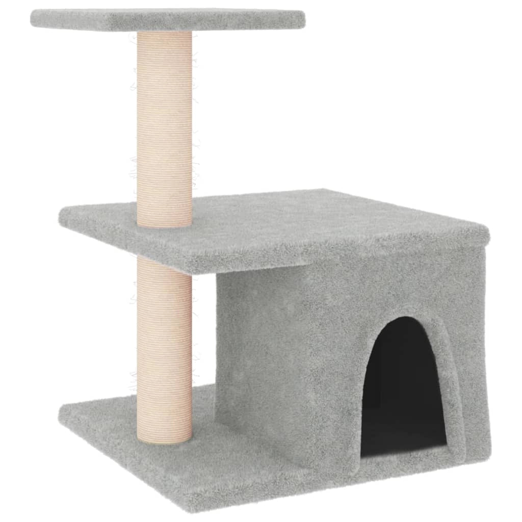 Tiragraffi per gatti Mobili per arrampicata su torre Tiragraffi Piattaforma da arrampicata con tiragraffi in sisal leggero 48 cm grigio 02_0022606