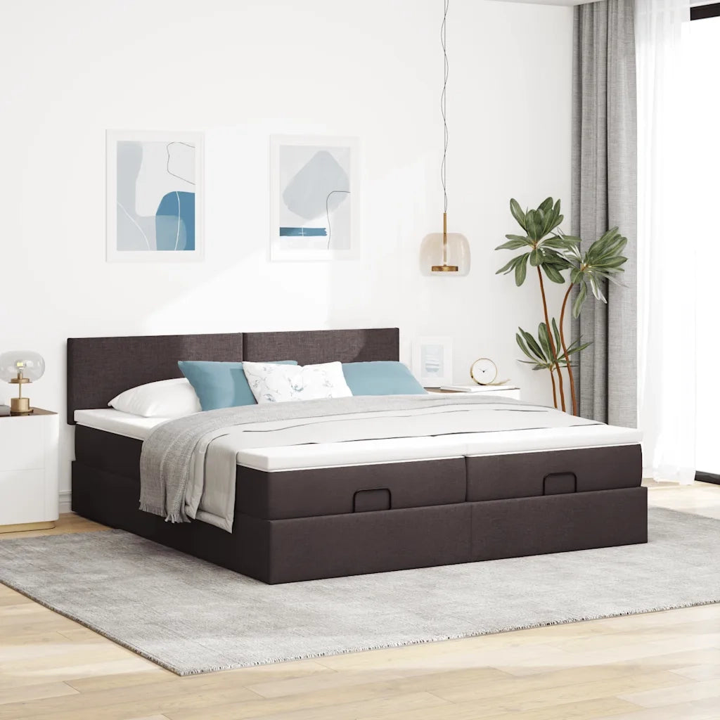 Struttura Letto Pouf con Materassi 180x200 cm in Tessuto 3312825