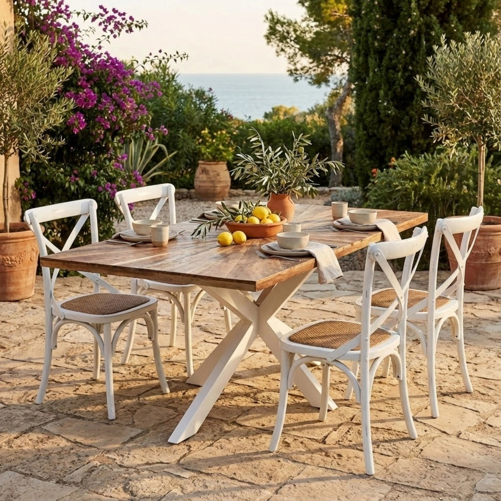 Tavolo da pranzo in legno di acacia 180x90 cm - RILEY