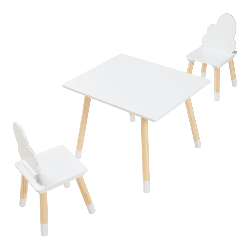 Set tavolo e 2 sedie per bambini bianco 03_0009449