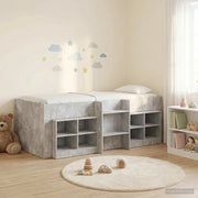 Struttura Letto Loft con Mobile 3 pz Grigio Cemento 3423417