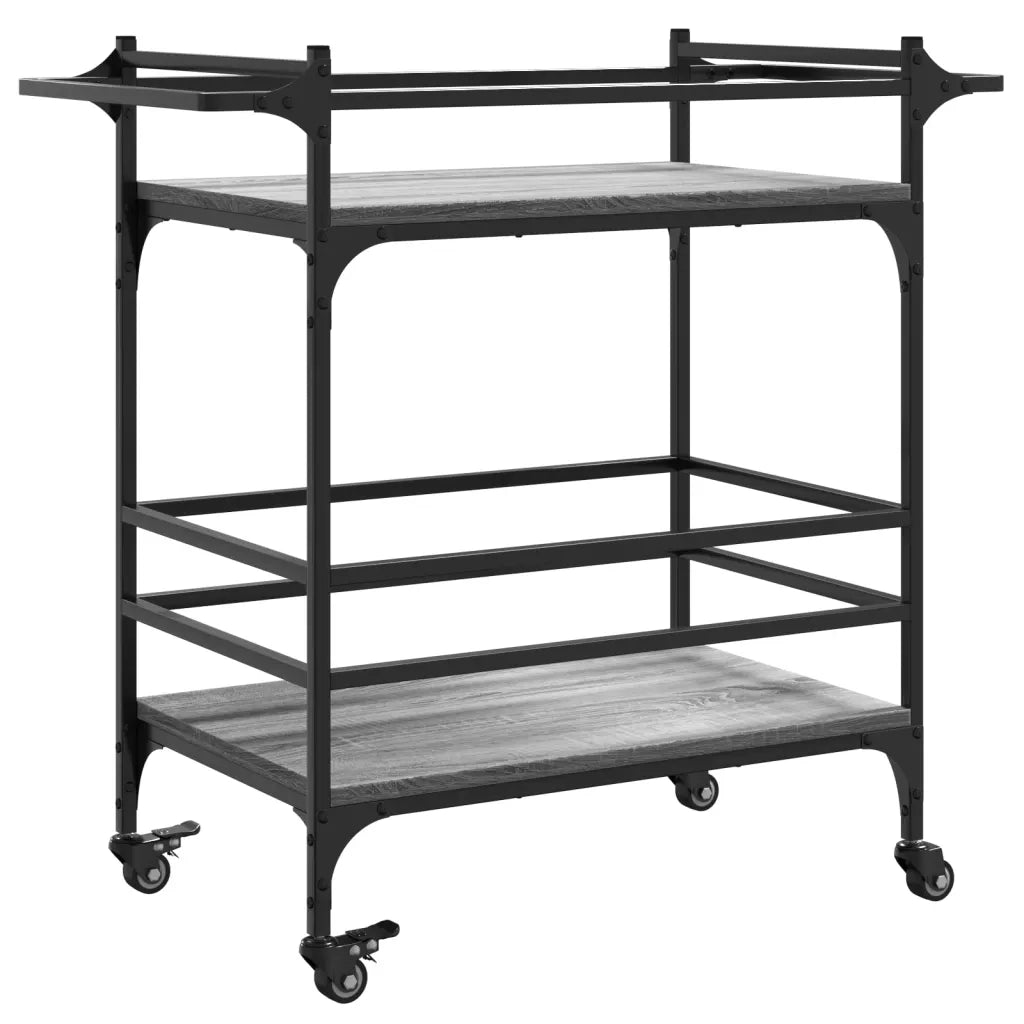 Carrello da Cucina Grigio Sonoma 82x40x78,5cm Legno Multistrato CFW2367923