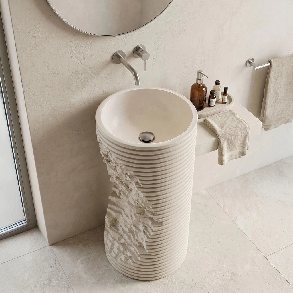 Lavabo Monolitico Rea Travena Round