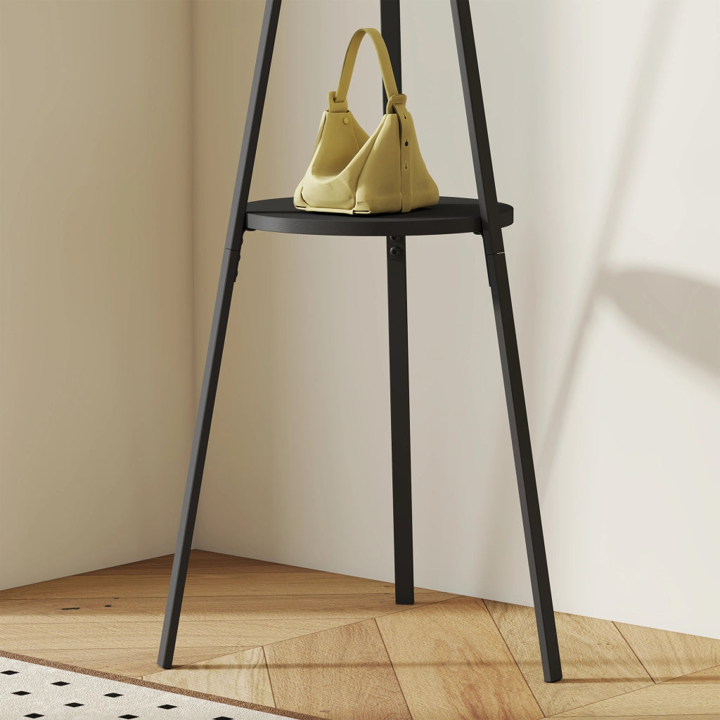 Appendiabiti a Parete in Metallo con Ripiano ¨C Zephmum ¨C 45x45x180 cm Nero