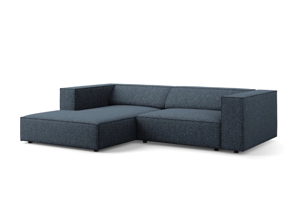 Cosmopolitan Design - Divano angolare sinistro "Arendal" 3 posti in ciniglia blu reale 