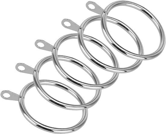 Impianto di corda metallico plus - 40 pezzi - Anelli di corda metallica per asta o binario (32MM diametro interno) - Metallo argentato - Accessori decorativi per tende