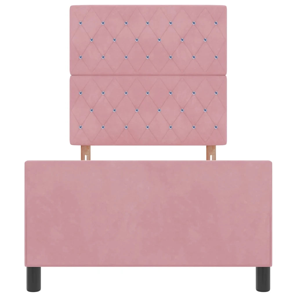 Letto a molle con testiera Rosa 90 x 200 cm Velluto 3344854