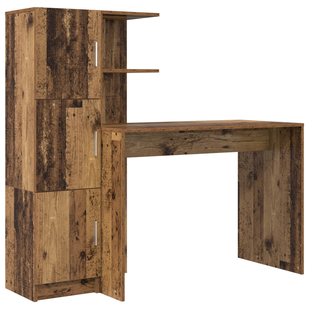 Scrivania con Ripostiglio Legno Vecchio Legno Ingegnerizzato