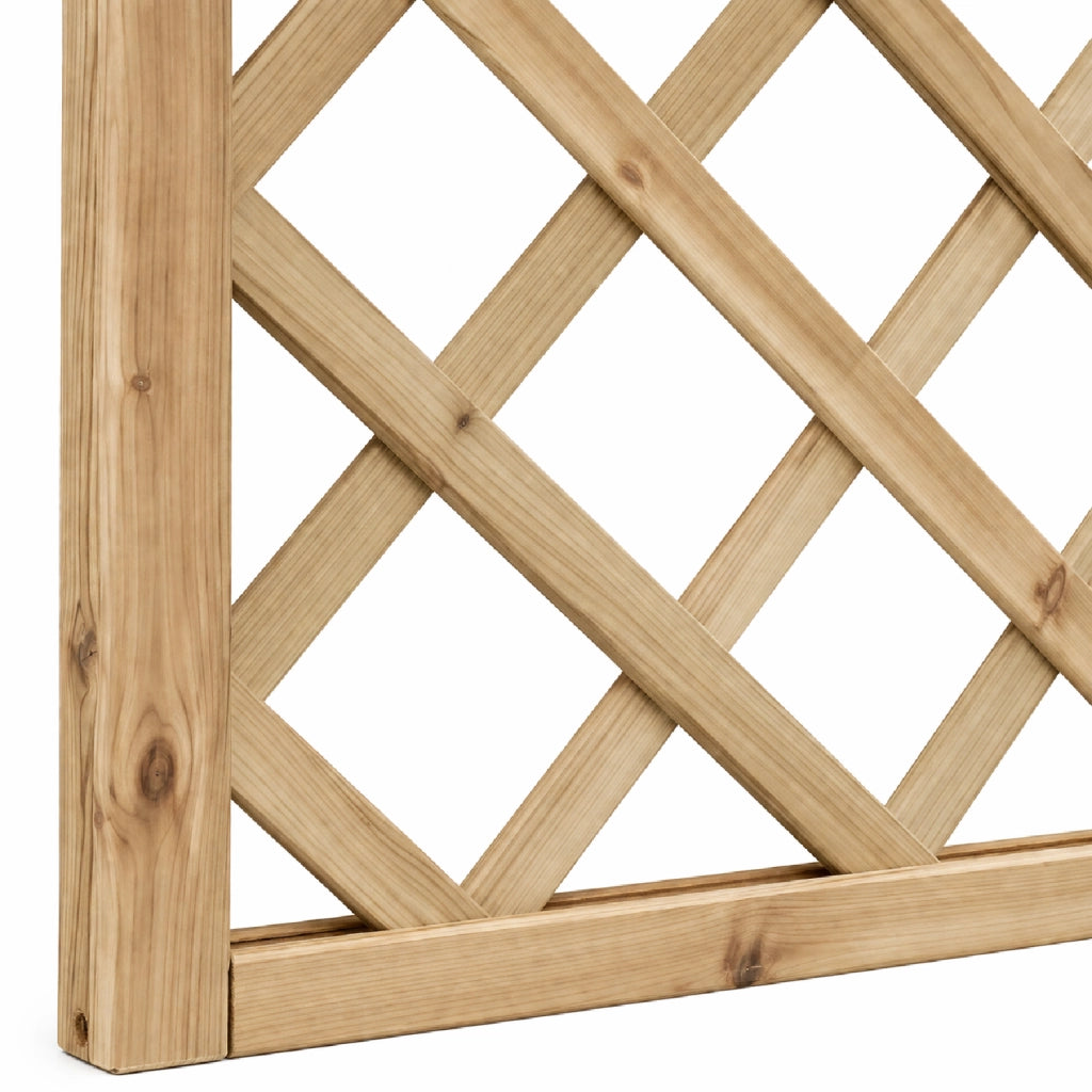Traliccio In Legno Di Pino Impregnato Per Giardino Balcone E Terrazza Supporto Per Piante Rampicanti Grigliato Decorativo Frangivista Privacy Outdoor 90 x 180 Cm Legno Naturale