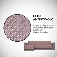 Copridivano in Poliestere con Penisola Sinistra Seduta 240 cm Bordeaux