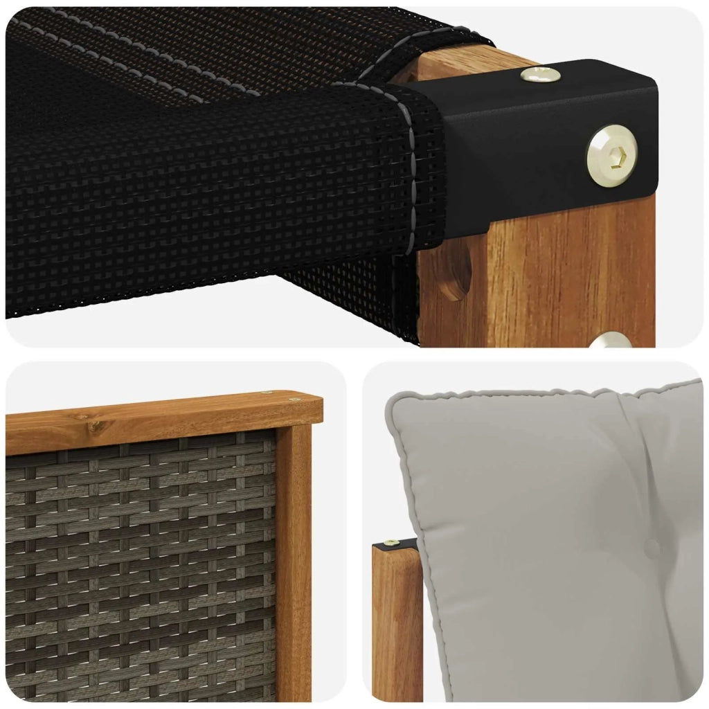 Set di divani da esterno-Sofa da giardino Legno di Acacia Massello e Textilene 365342