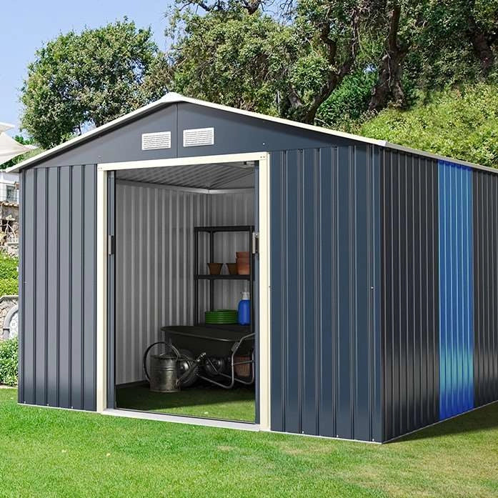 Kit di estensione abbinato per capanno degli attrezzi da giardino, Estensione per casetta organizer 277x64x202cm-Casette da giardino