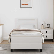 Letto a molle con materasso Bianco 90 x 200 cm Pelle sintetica 3339033