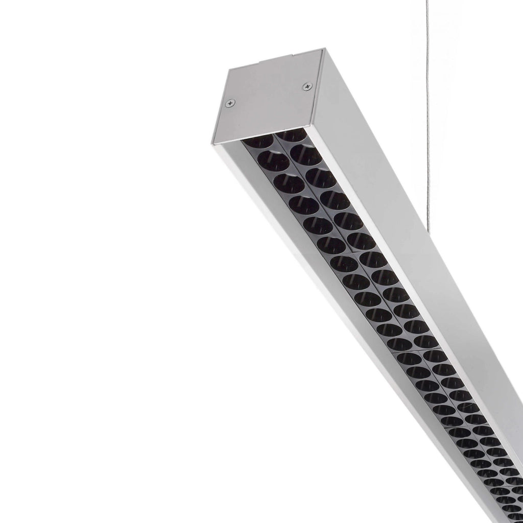 Lampadario LED 60W dimmerabile pendente barra sospensione doppia emissione 4000K luce indiretta scrivania ufficio GRIGIO