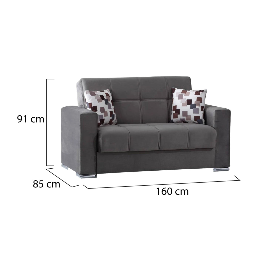 Anikide, Divano Letto 2 Posti Contenitore, 85x160 cm Nero