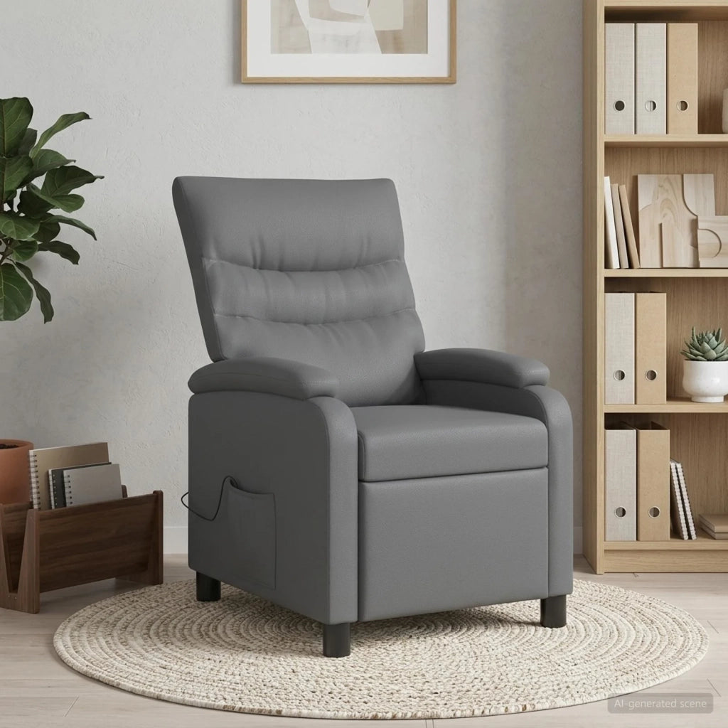Divano Sedia-Poltrona Massaggiante Grigio Similpelle 831291