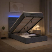 Letto Ottomano con Materasso e LED Grigio Scuro 120 x 190 cm 3458290