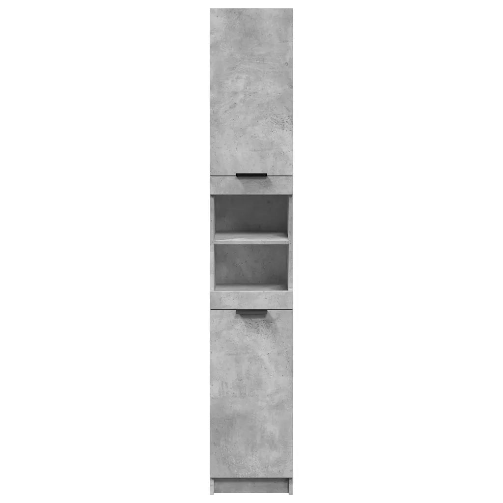 Mobile da Bagno Grigio Cemento 32x34x188,5 cm Legno Multistrato 856942