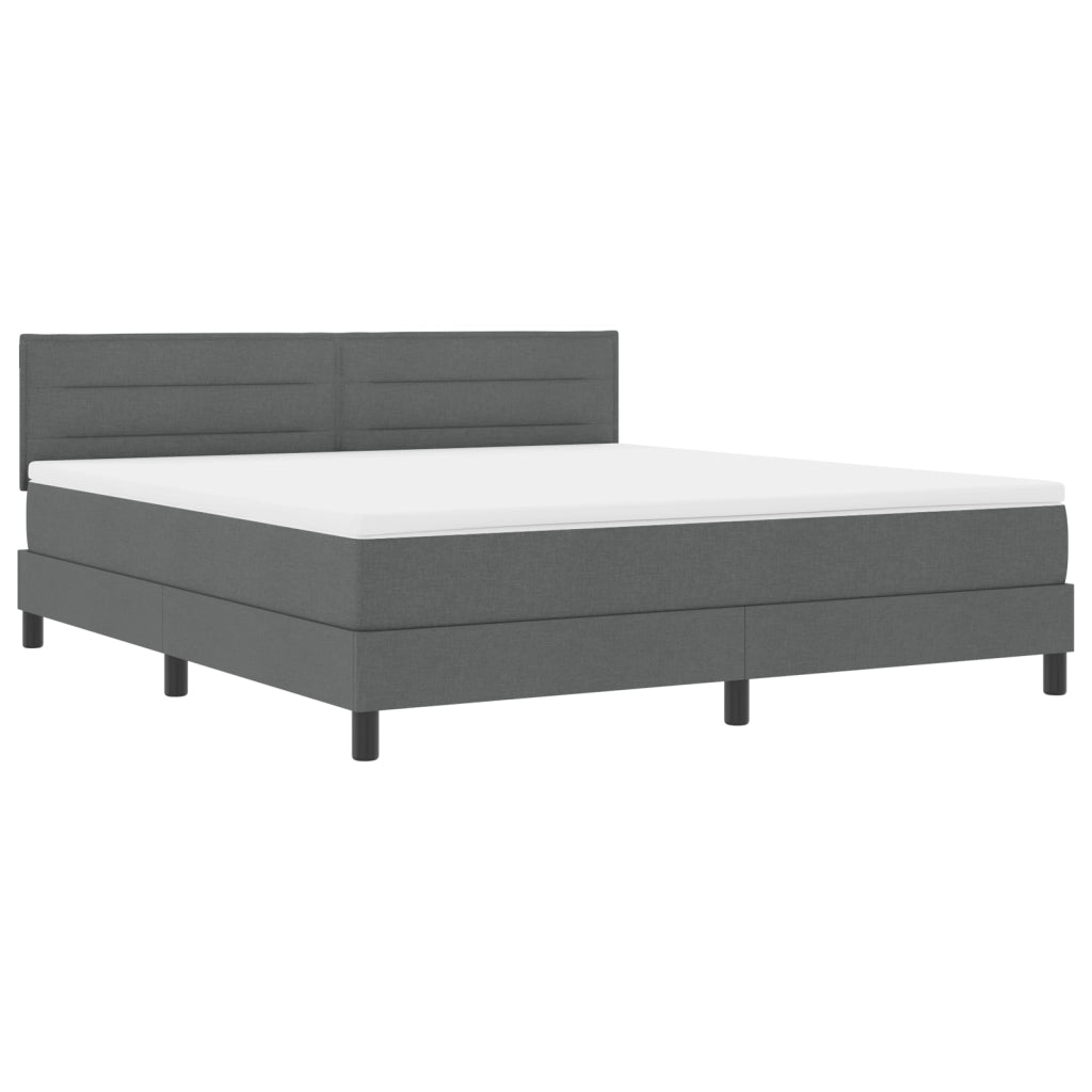 Letto Box Spring con Materasso Grigio Scuro 180x200 cm Tessuto
