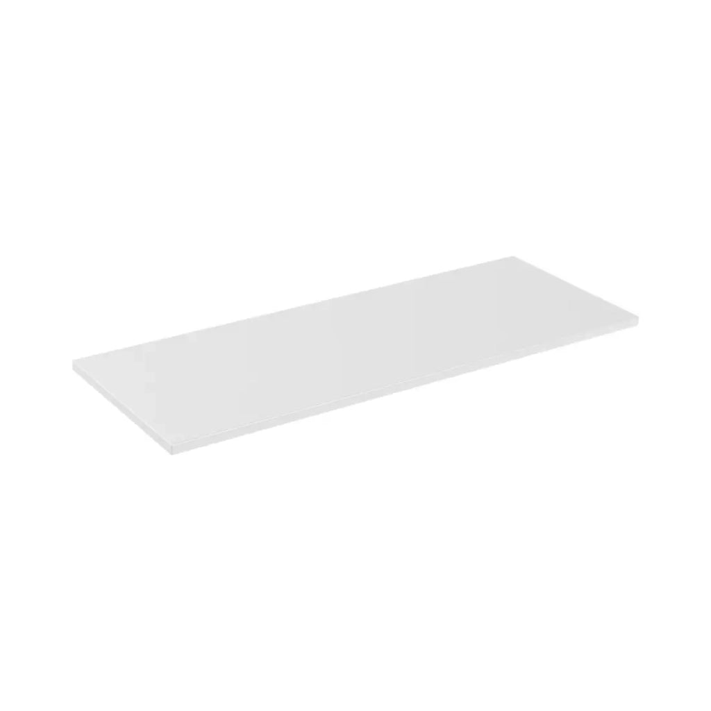 Set ICON bianco: mobili sottolavabo 140cm con nicchie visibili + due lavabi da appoggio blu + specchio + LED + colonna