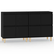 Credenze 2pz | Madia | Buffet da pranzo | Armadio da pranzo Nere 60x35x70 cm in Legno Multistrato