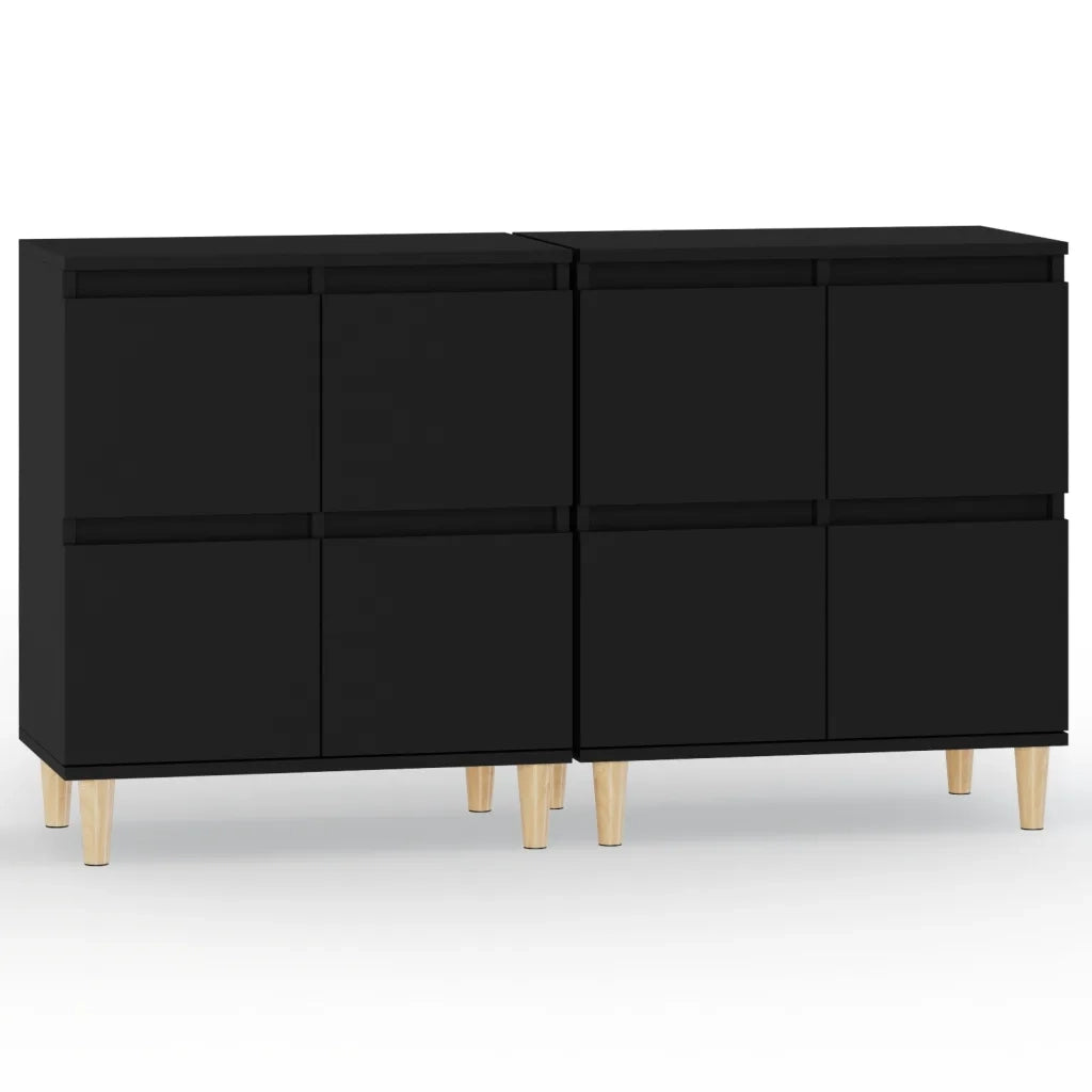Credenze 2pz | Madia | Buffet da pranzo | Armadio da pranzo Nere 60x35x70 cm in Legno Multistrato