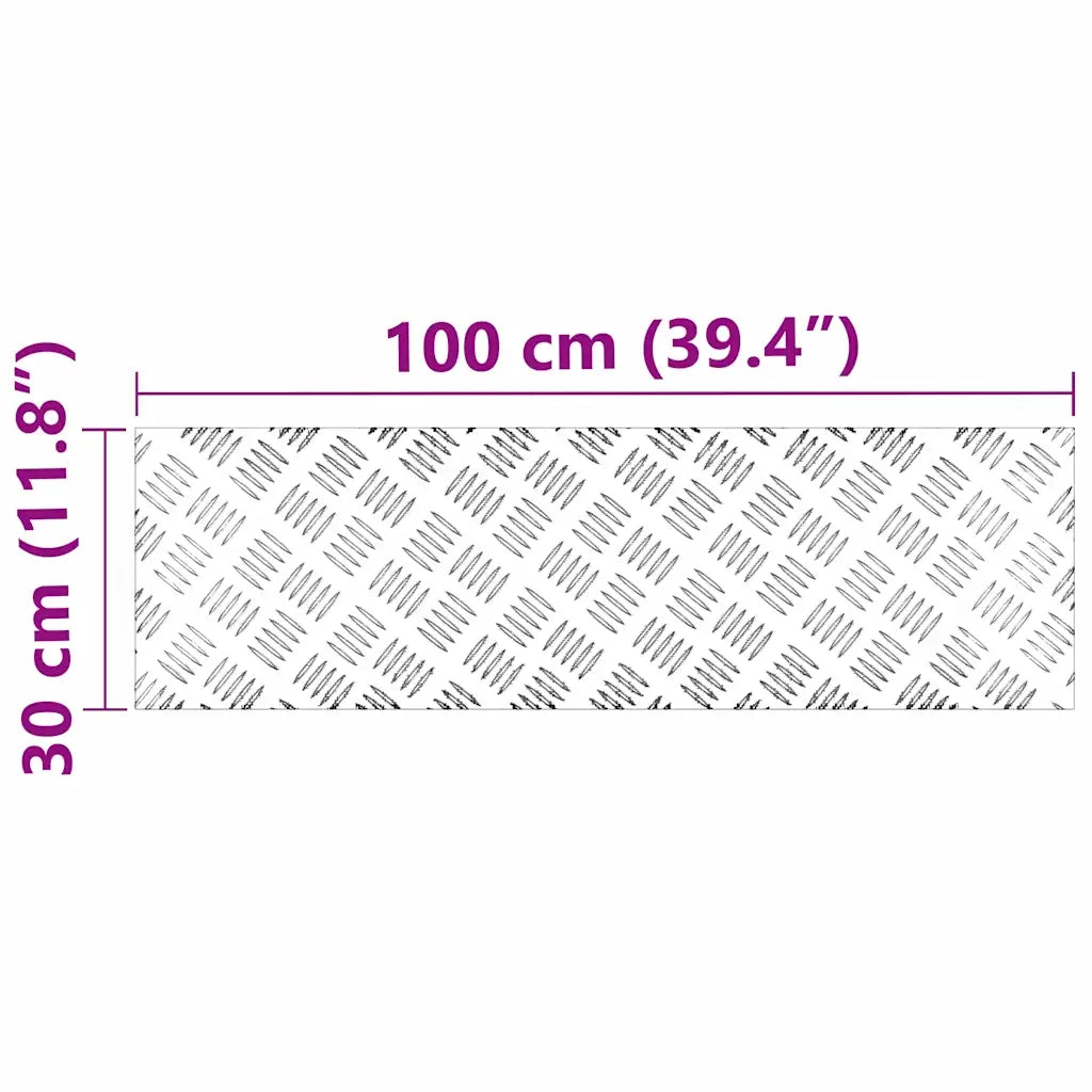 Gradini per Scale 2 pz | Tappetini per scale autoadesivi Argento 100 x 30 cm Alluminio