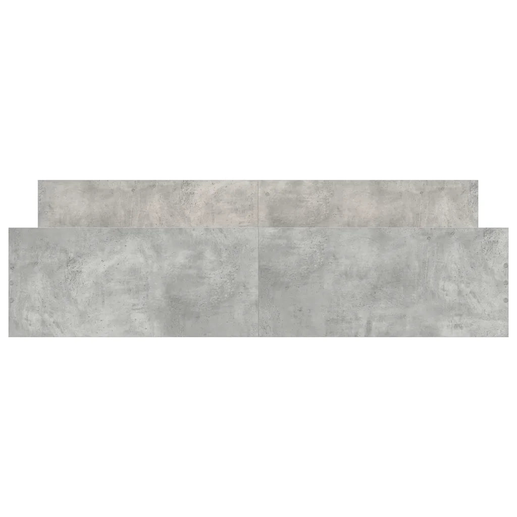 Giroletto con Testiera e Pediera-Struttura Letto Grigio Cemento 180x200 cm