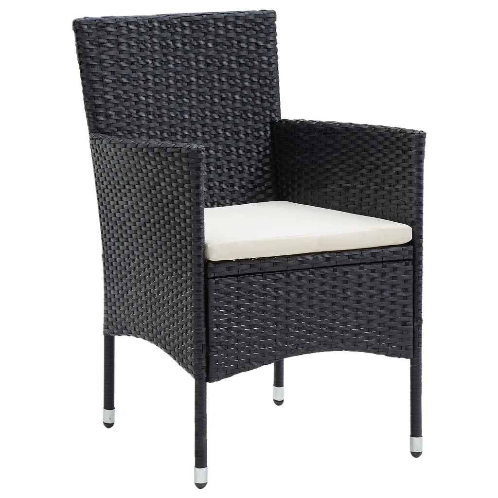 Set da Pranzo da Giardino 5 pz con Cuscini Nero 3156600