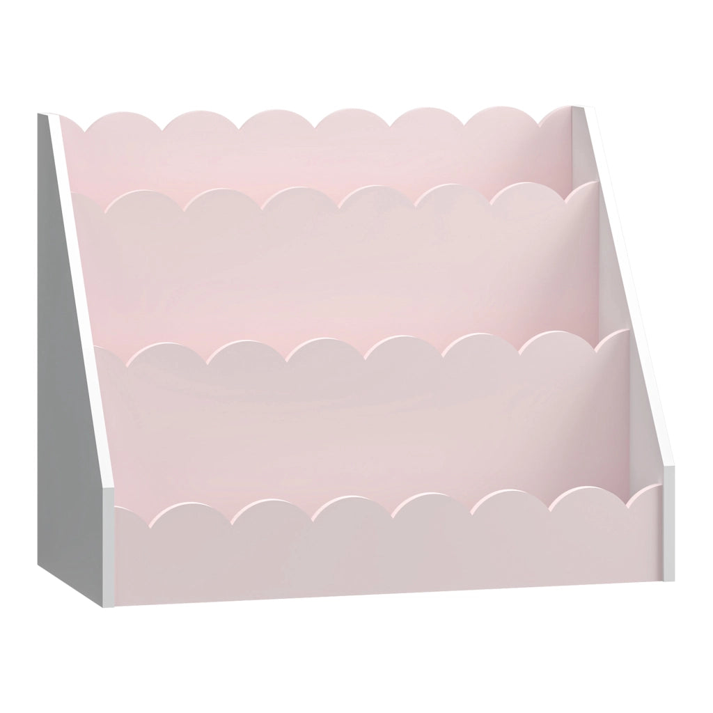 Scaffale Vestnes per Cameretta Libreria a Scaletta per Bambini - Rosa/Bianco [en.casa]