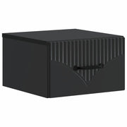 Mobiletto da notte a muro con cassetto Nero 34,5 x 33 x 20 cm