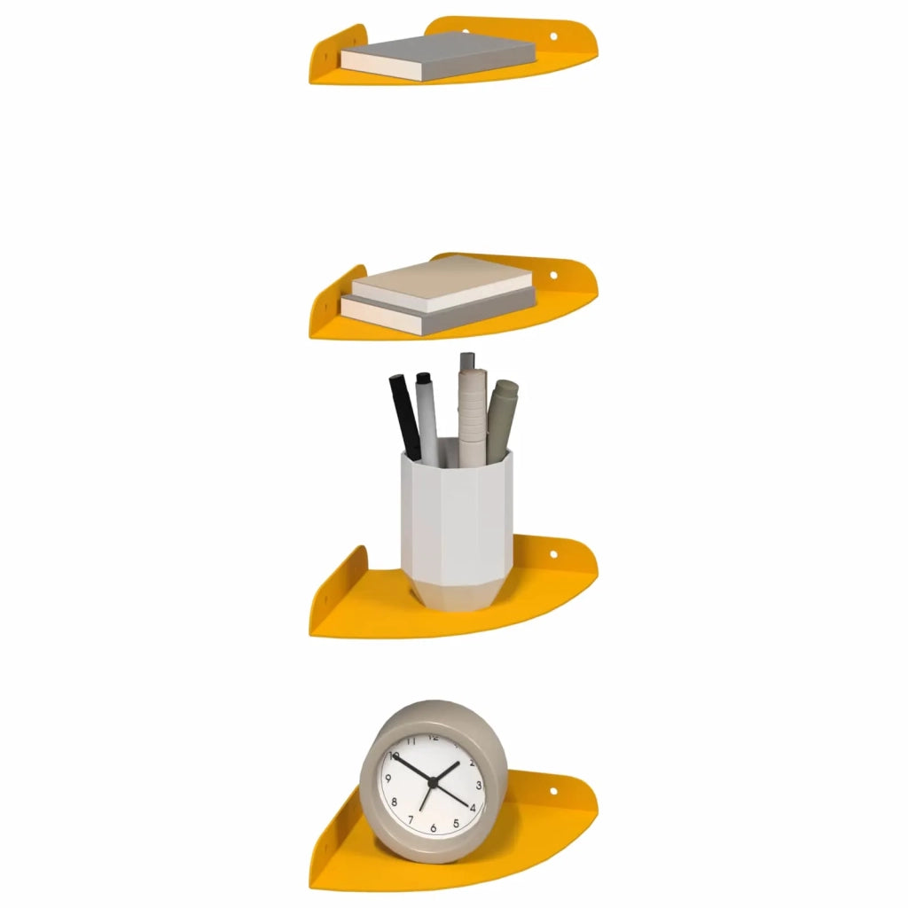 Mensola sospesa 4 pcs Giallo senape 15 x 15 x 2 cm