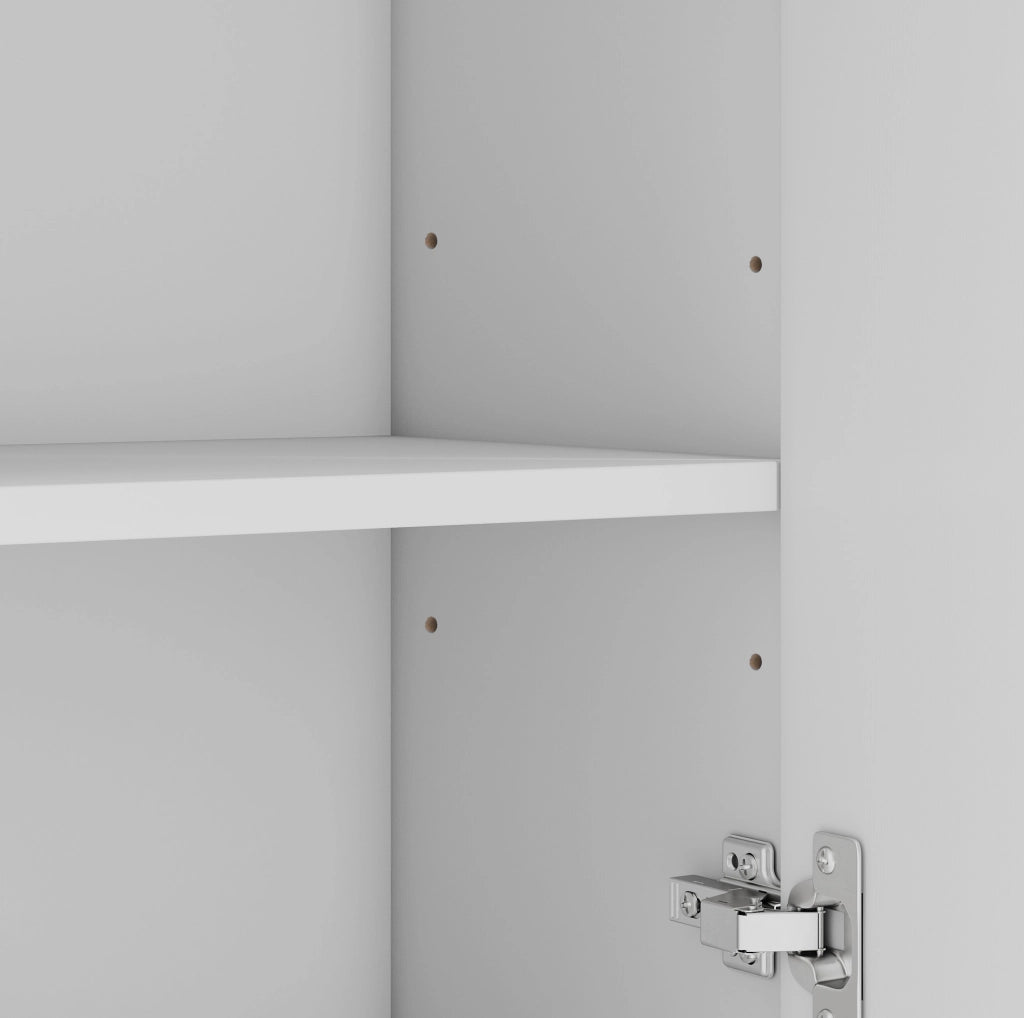 Mobile bagno alto bianco 38 x 26 x 172,5 cm in MDF con cassetti e ripiani regolabili