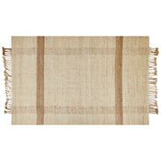 Tappeto in juta beige 140 x 200 cm con nappe motivo geometrico intrecciato a mano stile bohémien per soggiorno camera da letto