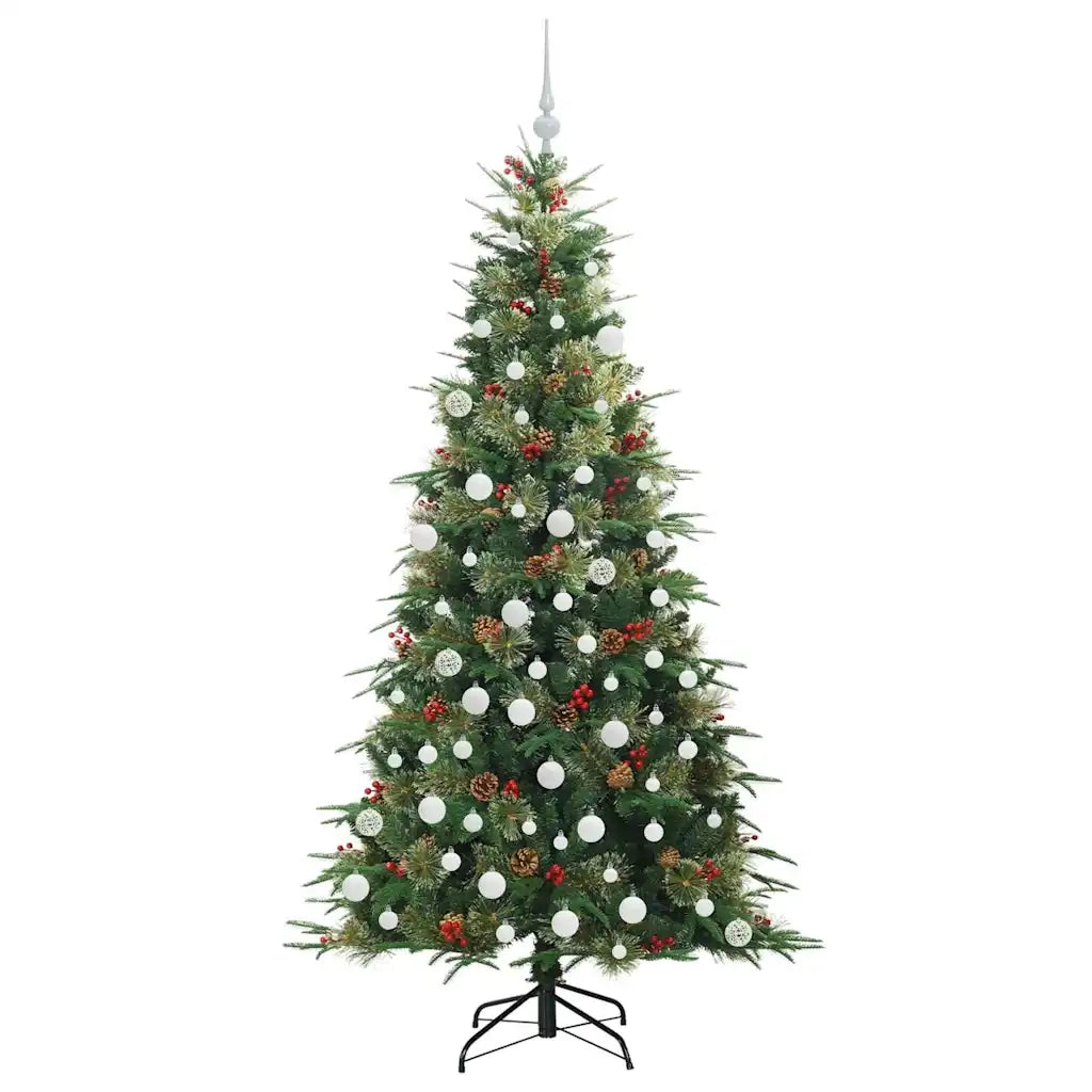 Albero di Natale Artificiale con Rami Pieghevoli Verde 180 cm