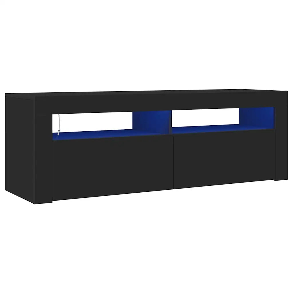 Mobile Porta TV con Luci LED-Credenza TV Nero 120x35x40 cm 539056