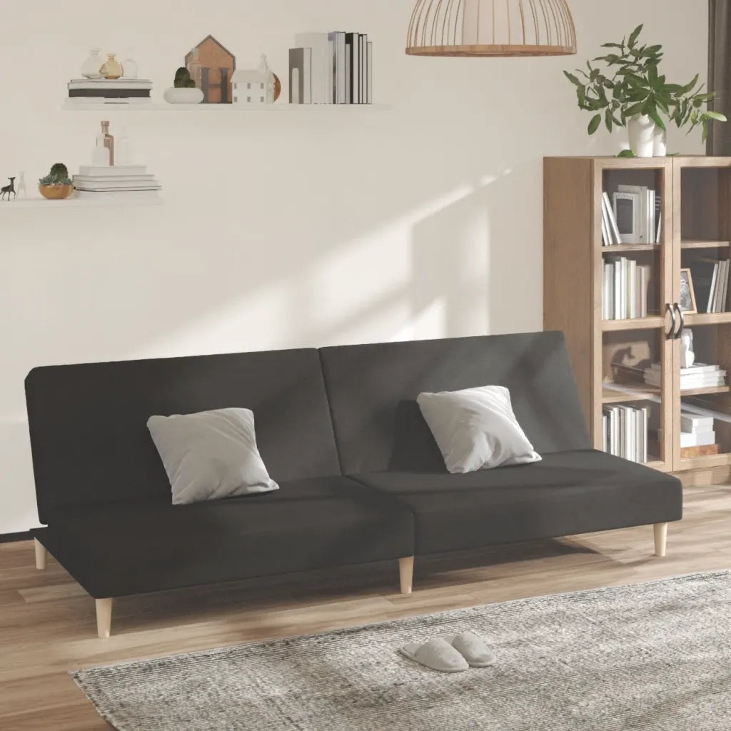 Divano Letto a 2 Posti Nero in Tessutocod mxl 111477