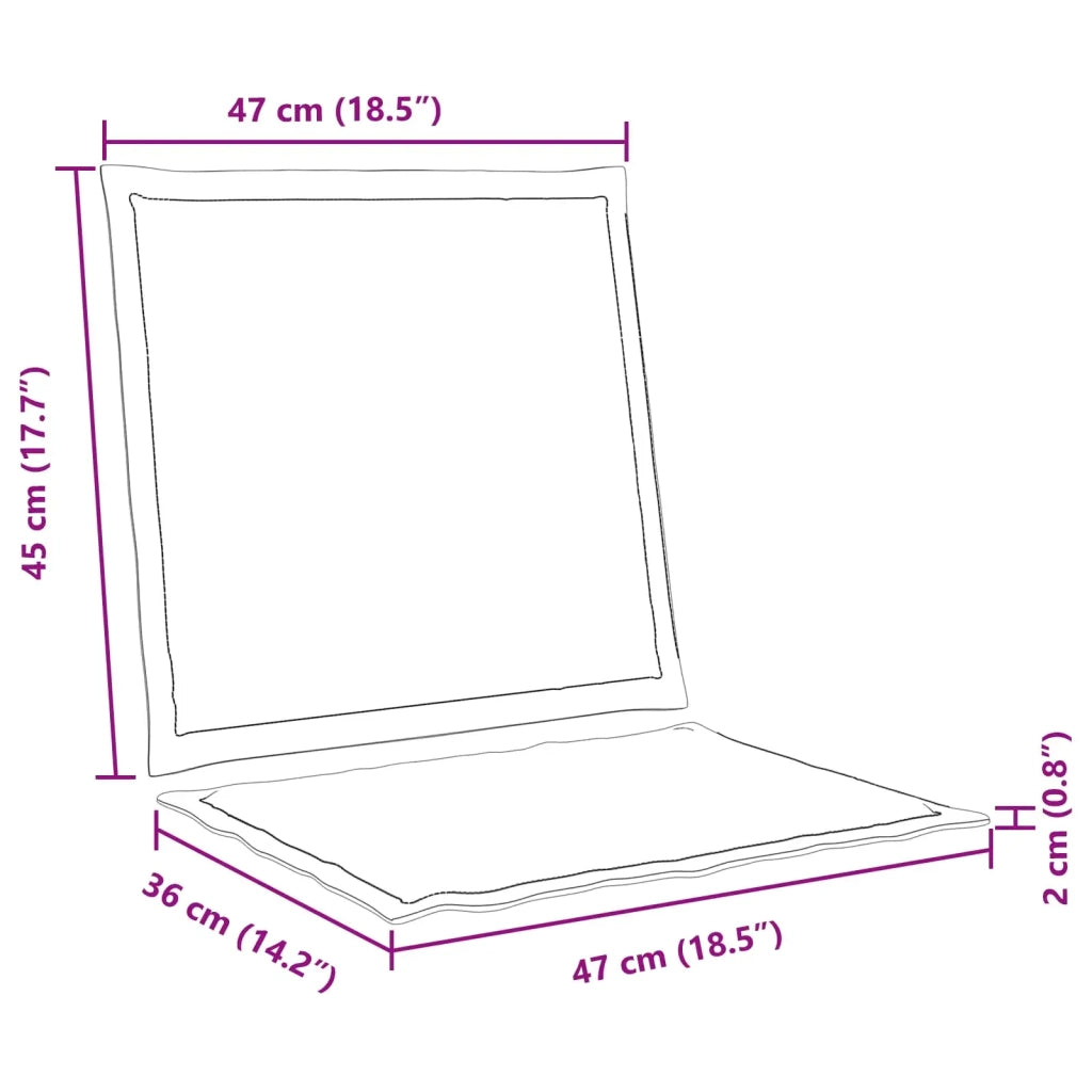 Cuscini per Seduta e Schienale 4 pz | Cuscini per sedie Antracite 47 x 45 x 2 cm